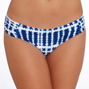 La Blanca Moody Blues Side Shirred Hipster Bikini Bottom,  Midnight,10, NWT